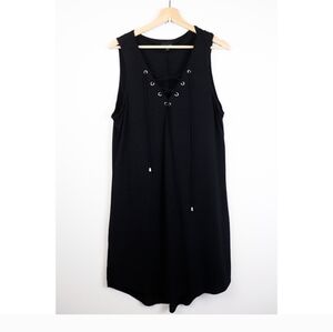 Torrid Black Lace-Up Sleeveless Dress